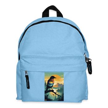 "Nature Within: Silhouette Bird Art" - Kids' Backpack - light blue - Front