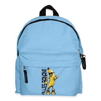 Lustiger Bananen-Charakter mit Sonnenbrille - Kinder Rucksack - Hellblau - Vorne