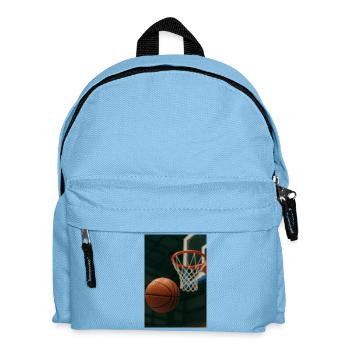 Basketball auf dem Weg zum Korb - Kinder Rucksack - Hellblau - Vorne