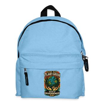 Bold Earth Activist Retro Design World Environment - Kids' Backpack - light blue - Front