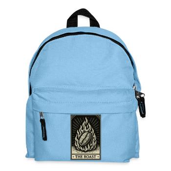 Vintage Coffee Bean Roast Tarot Card Illustration - Kids' Backpack - light blue - Front