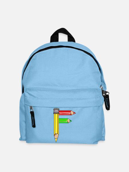 ANFANGSBUCHSTABE NAME F - Kinder Rucksack - Hellblau