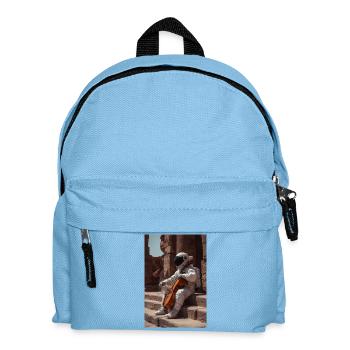 Astronaut mit Cello auf uralten Stufen - Kinder Rucksack - Hellblau - Vorne