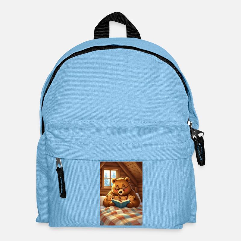 Bärenlesung mit kleinen Bären drinnen - Kinder Rucksack - Hellblau