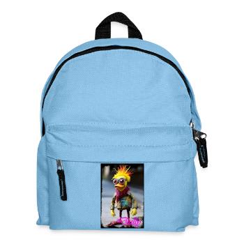 Personnage de poupée coloré avec une sensation de caoutchouc - Sac à dos Enfant - bleu clair - Devant