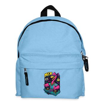 Neon Flamingo  - Kinder Rucksack - Hellblau - Vorne