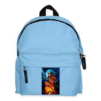 Humanoider Schamane Wolf - Kinder Rucksack - Hellblau - Vorne