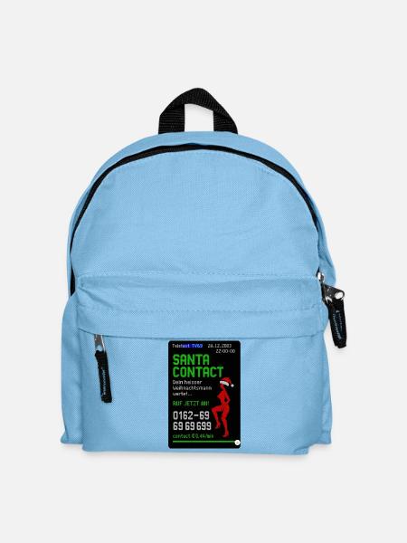Weihnachtsmann Kontakt Witz Design - Kinder Rucksack - Hellblau