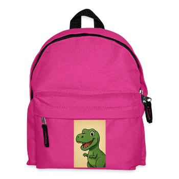 Playful Dinosaur Caricature Design - Kids' Backpack - fuchsia - Front