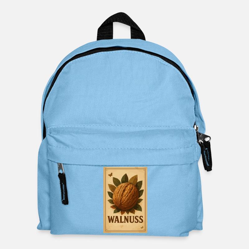 Vintage Walnuss - Kinder Rucksack - Hellblau