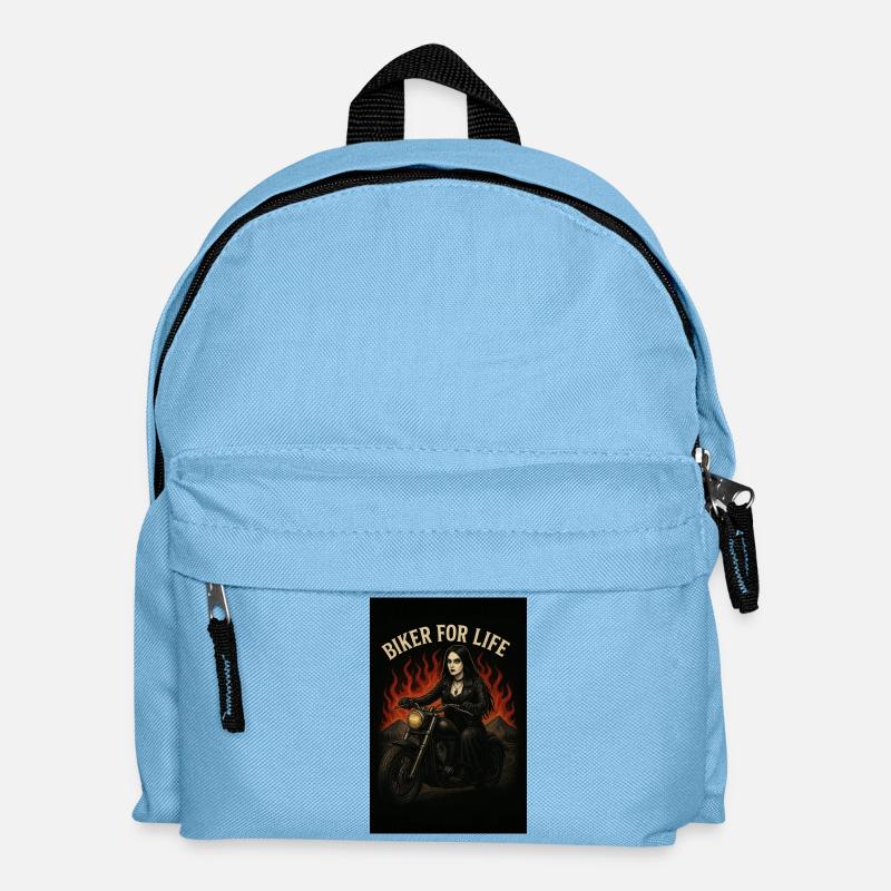 Goth Biker Girl - Kinder Rucksack - Hellblau