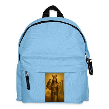 Déesse Égyptienne – Faucon et Pyramides - Sac à dos Enfant - bleu clair - Devant