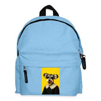 Chien avec collier en dentelle vintage - Sac à dos Enfant - bleu clair - Devant