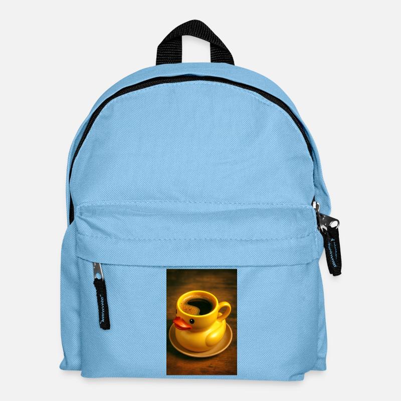 Bath duck as a coffee cup - Kids' Backpack - light blue