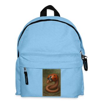 Marienkäfer und Regenwurm - Kinder Rucksack - Hellblau - Vorne