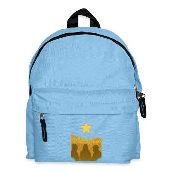 Étoile dorée au-dessus du marché de Noël - Sac à dos Enfant - bleu clair - Devant