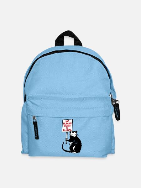 No Human Being is Illegal - Kinder Rucksack - Hellblau