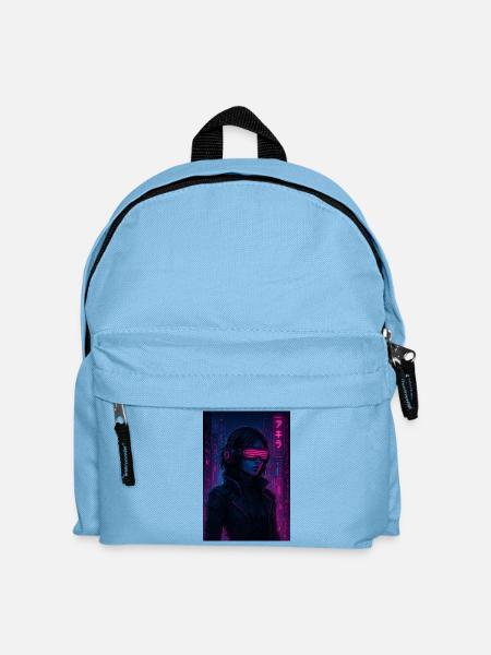 Cyberpunk Neon Pilot - Kinder Rucksack - Hellblau