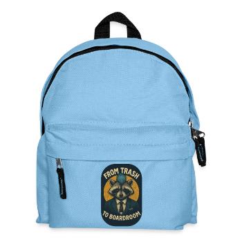 De la poubelle au design rétro du raton laveur de la salle de conférence - Sac à dos Enfant - bleu clair - Devant