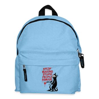 Stop Making Stupid People Famous - Kids' Backpack - light blue - Front