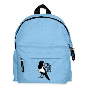 Pie / Corbeau Noir et Blanc Dicton Ironique - Sac à dos Enfant - bleu clair - Devant