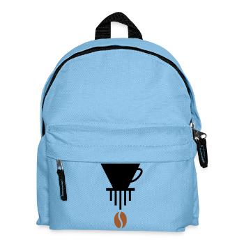 Pour-Over-Love: Minimalist Barista Icon - Kids' Backpack - light blue - Front
