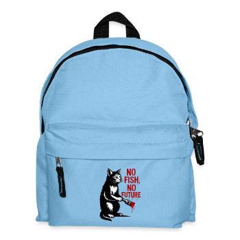 No Fish No Future Katze Graffiti - Kinder Rucksack - Hellblau - Vorne