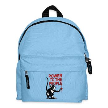 Power to the People Cat Painting - Kids' Backpack - light blue - Front