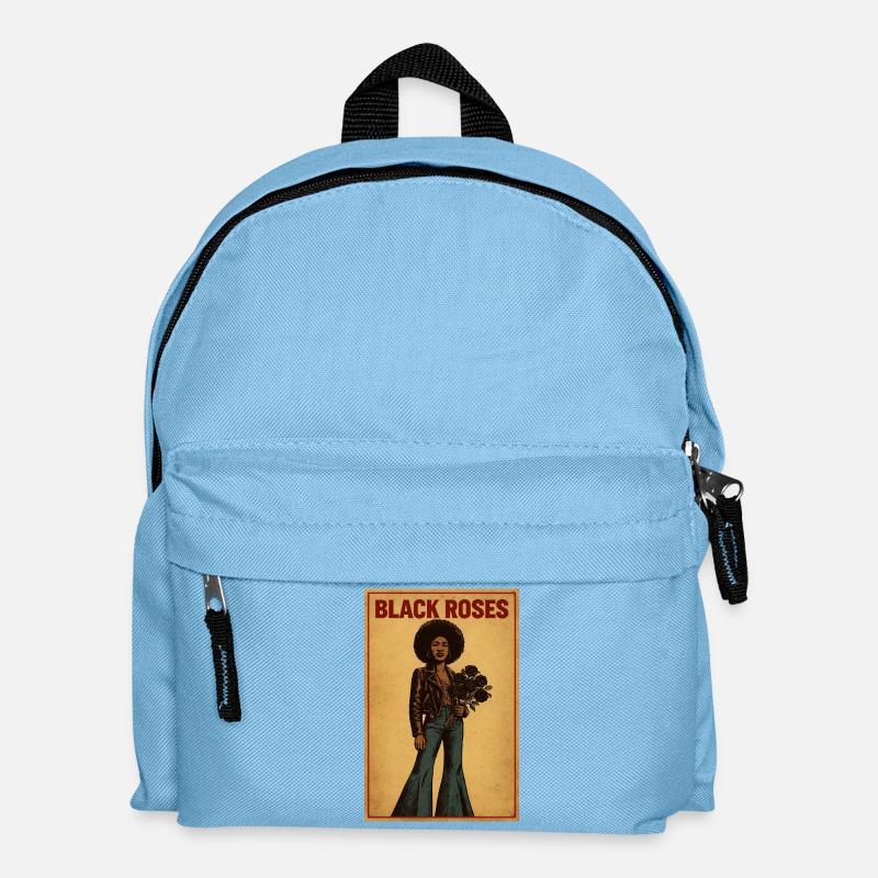 Black Roses Afro Vintage-Poster - Kinder Rucksack - Hellblau