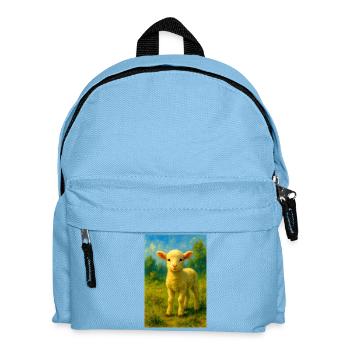 Lamm im pastellfarbenen Sonnenschein - Kinder Rucksack - Hellblau - Vorne