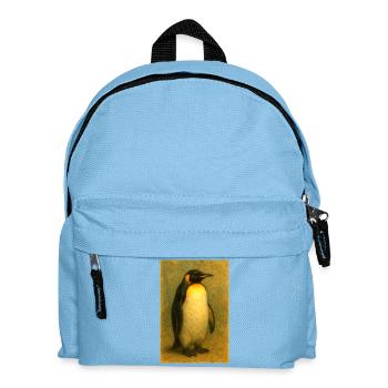 Pastellpinguin im klassischen Porträtstil - Kinder Rucksack - Hellblau - Vorne