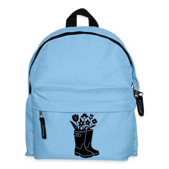 Spring boots with flowers - Kids' Backpack - light blue - Front