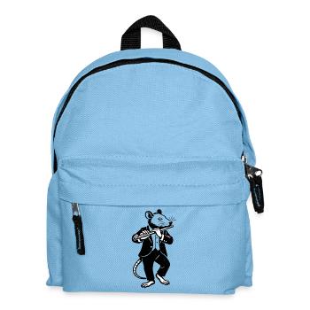 Rattenmusikant im Anzug mit Flöte - Kinder Rucksack - Hellblau - Vorne