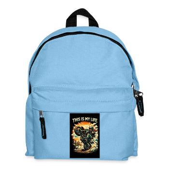 Motorcycle in action - Kids' Backpack - light blue - Front