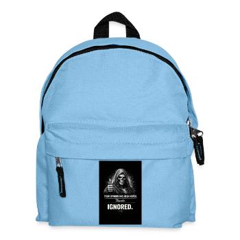 Skull thumbs up – Opinions ignored - Kids' Backpack - light blue - Front