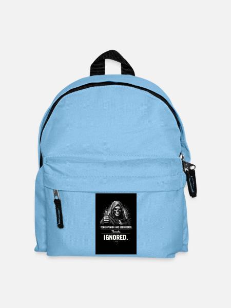 Totenkopf-Daumen hoch – Meinungen ignoriert - Kinder Rucksack - Hellblau