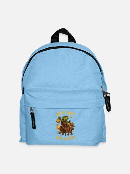 Loot First, Ask Later - Kids' Backpack - light blue