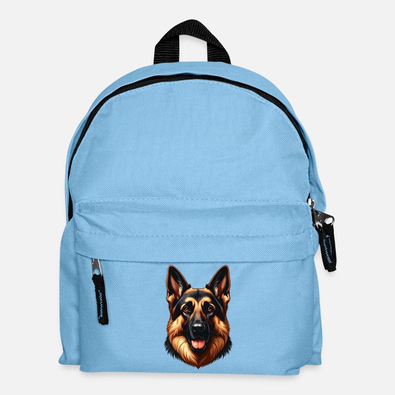 Deutscher Schäferhund - Kinder Rucksack - Hellblau