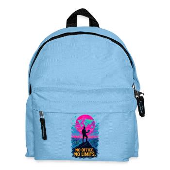Homeoffice Kein Büro, keine Grenzen - Kinder Rucksack - Hellblau - Vorne