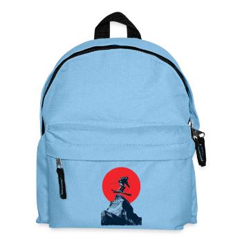 Ski jumping over rocky peaks - Kids' Backpack - light blue - Front