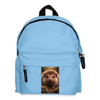 Close hedgehog eyes - Kids' Backpack - light blue - Front