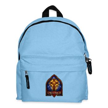He is risen Auferstehung Jesus Glasfenster - Kinder Rucksack - Hellblau - Vorne