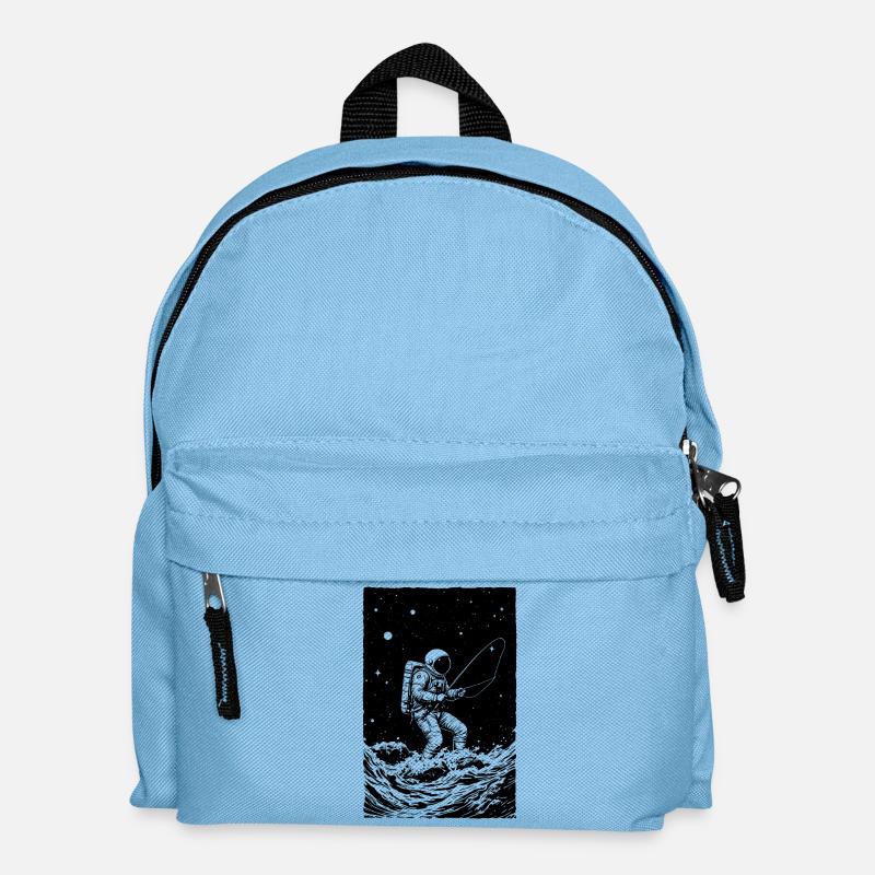 Astronaut Fishing in Space - Kids' Backpack - light blue