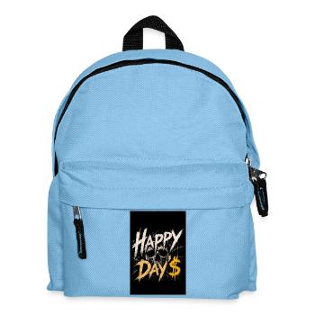 Grunge Skull Happy Day$ Design - Kinder Rucksack - Hellblau - Vorne