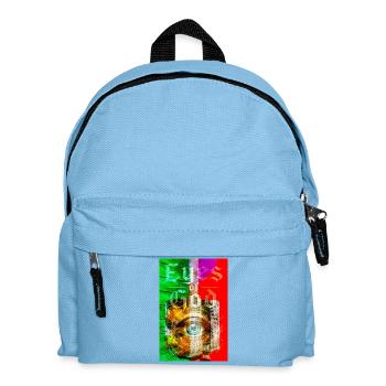Neonauge im Metallkreis - Kinder Rucksack - Hellblau - Vorne
