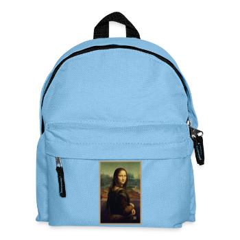 Mona Lisa von hinten - Kinder Rucksack - Hellblau - Vorne