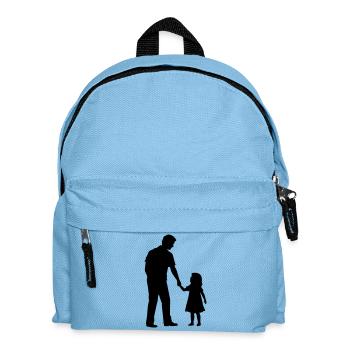 Vater Kind Silhouette Spazieren Familie Papa Liebe - Kinder Rucksack - Hellblau - Vorne