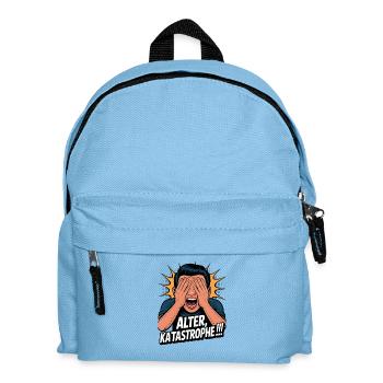 Alter! Katastrophe lustiger Spruch Facepalm - Kinder Rucksack - Hellblau - Vorne