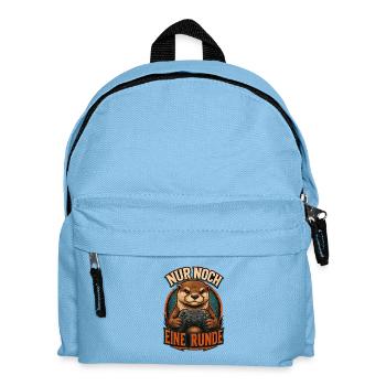 NUR NOCH EINE RUNDE – Biber mit Controller - Kinder Rucksack - Hellblau - Vorne