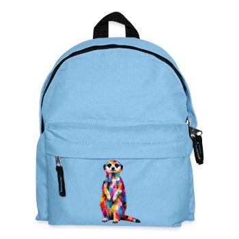 Colorful meerkat with splashes of color - Kids' Backpack - light blue - Front